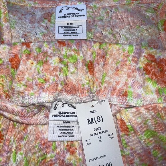 Cat & Jack Long-Sleeve Top Striped Turtleneck & Floral PJ Tank Girls M/8 (3-Pk) - Picture 9 of 13